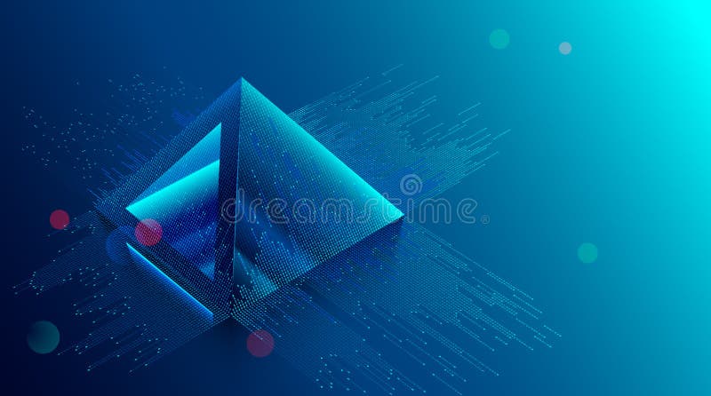 Blockchain Konzept. Digital Währungsbergbau. großer Datentechnologiehintergrund. Finanzpyramide besteht aus Stellen lizenzfreie abbildung