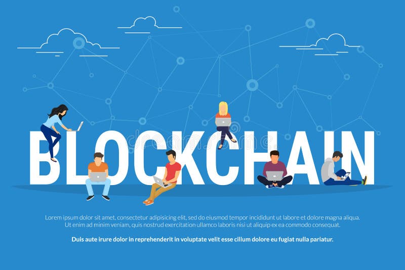 Blockchain-Konzeptillustration vektor abbildung