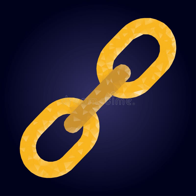 Blockchain link golden, polygon royalty free illustration Blockchain link golden, polygon royalty free illustration