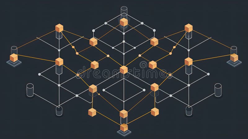 Blockchain network visualization graphic