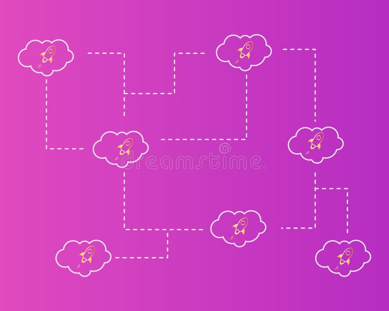 Blockchain stellar with cloud style background royalty free illustration