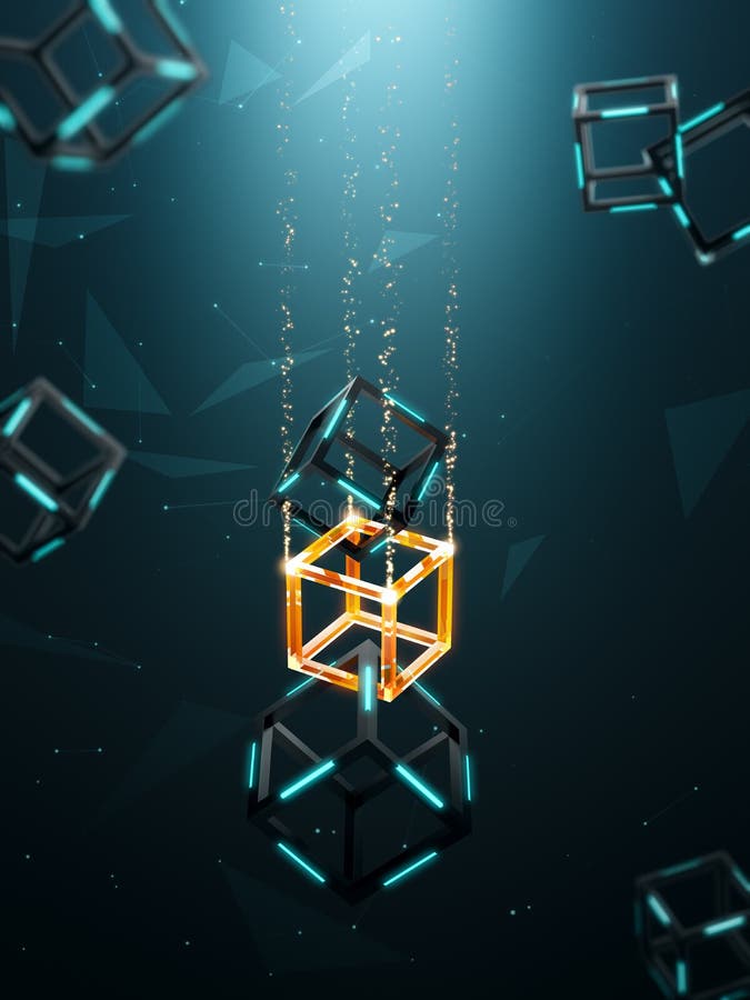 Blockchain technologia ilustracji