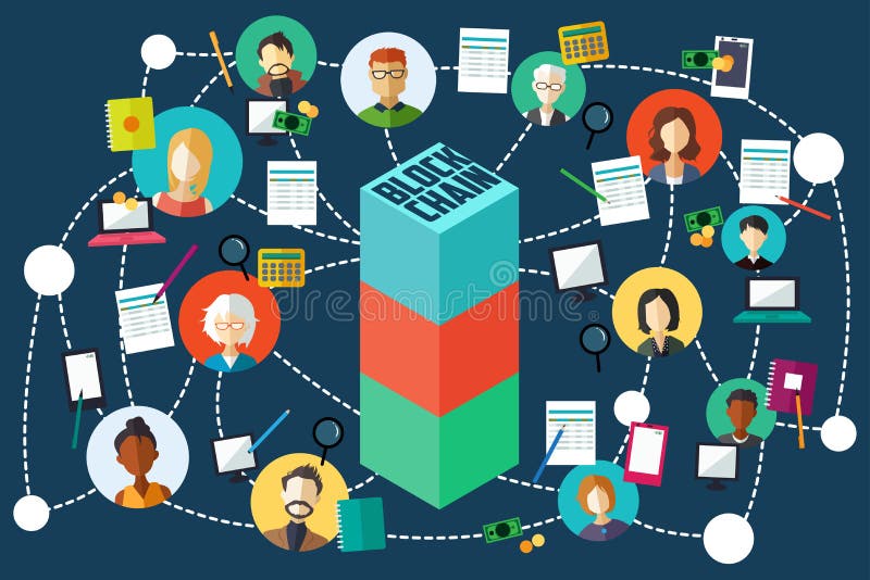 Blockchain technologii ilustracja royalty ilustracja
