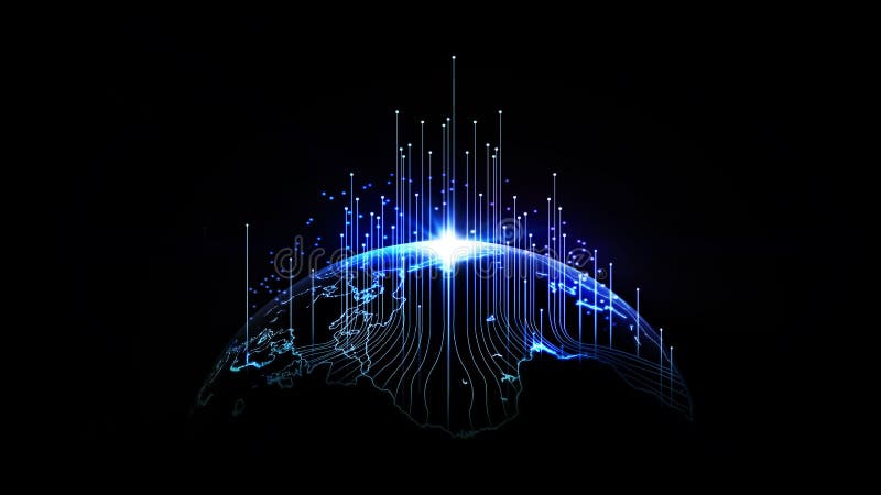 Futuristic blue digital matrix cyber. vector illustration