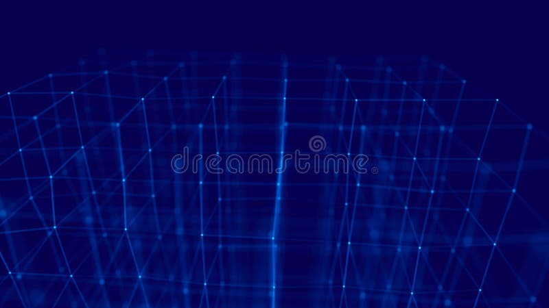 Blockchain technology concept. Big data visualization. 3D blue illustration. Distributed register technology stock illustration Blockchain technology concept. Big data visualization. 3D blue illustration. Distributed register technology stock illustration