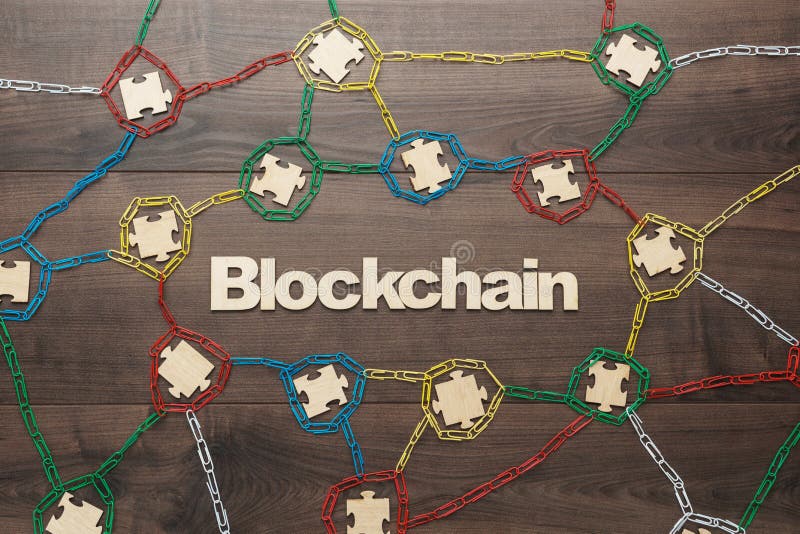 Concept of blockchain stock image