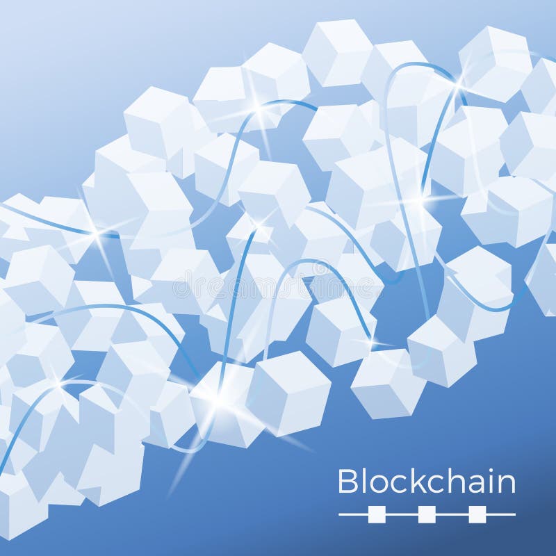 Blockchain technology concept stock illustration