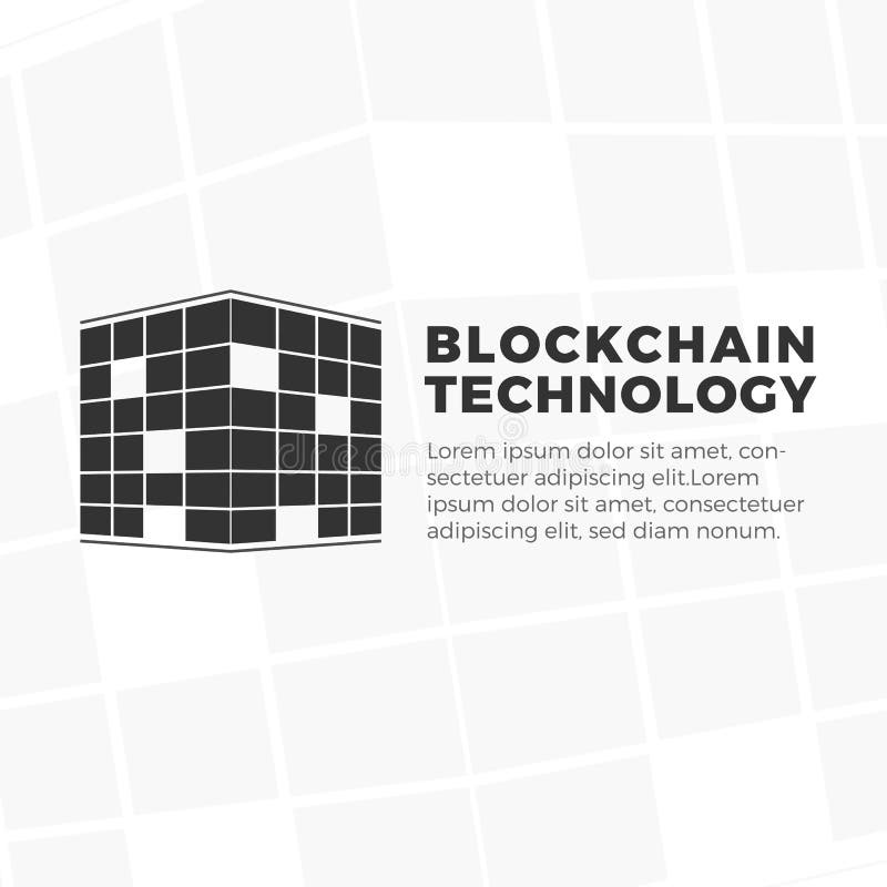 Blockchain technology logo stock illustration