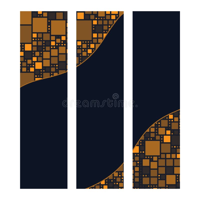 Blockchain technology wide skyscraper baner ad ilustracji