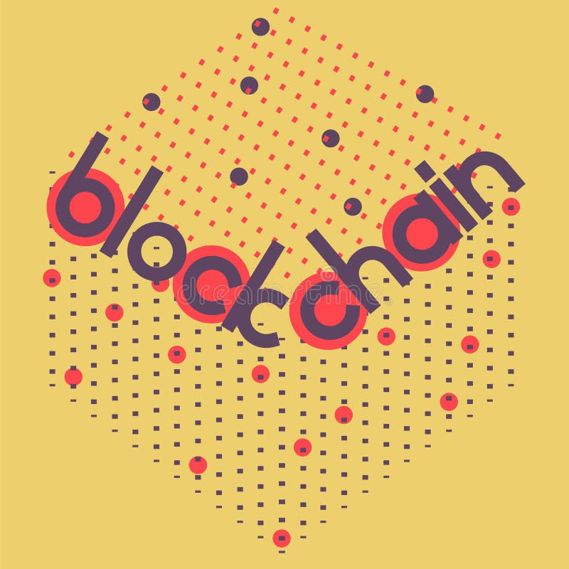 Blockchain volume square vector illustration