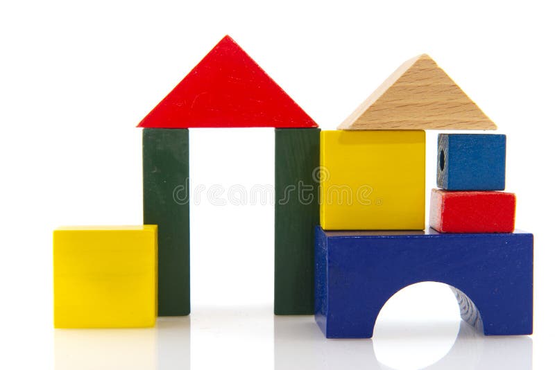 Blockerar det färgrika huset royaltyfria bilder