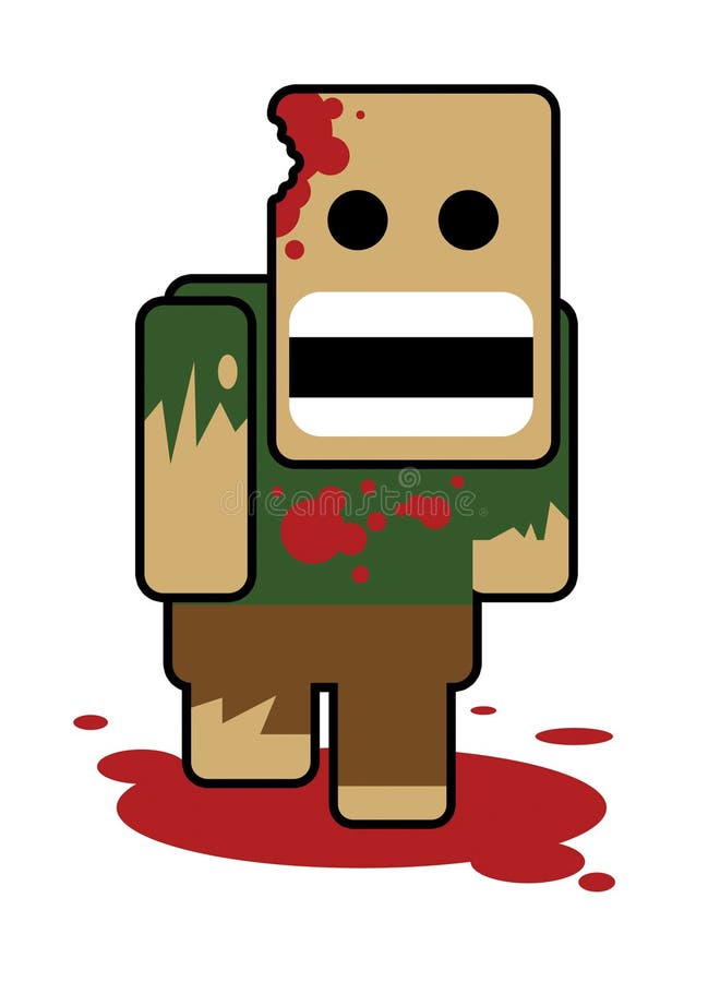 Blockhead zombe stock illustration. Illustration of bite 648938