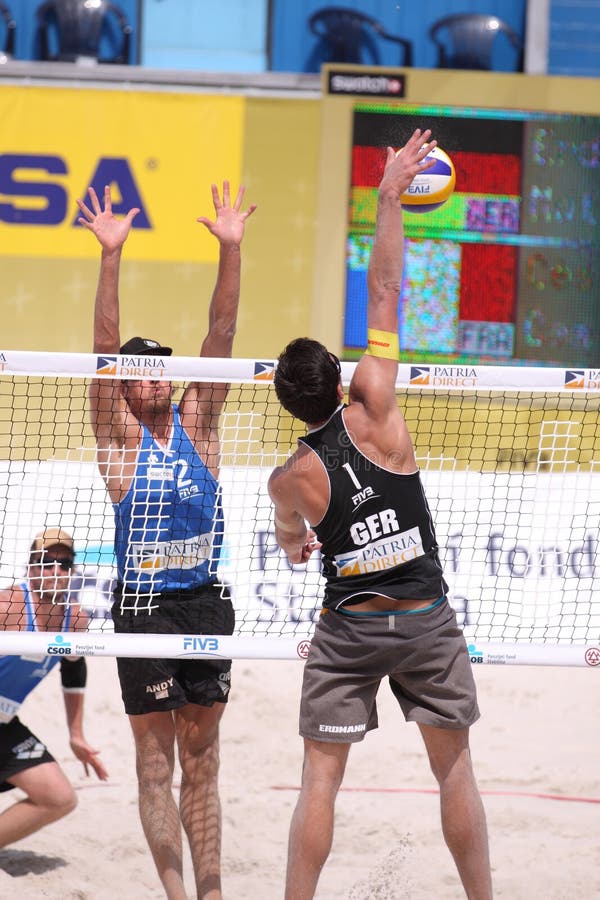 Blocking Kevin Ces Beach Volleyball Editorial Photo Image of ball