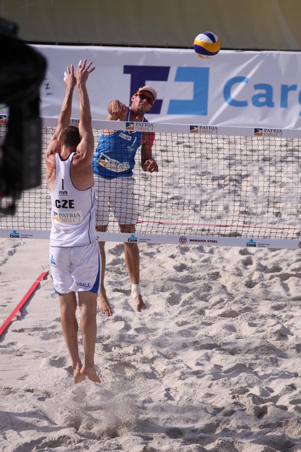 Blocking Premysl Kubala Beach Volleyball Editorial Photography