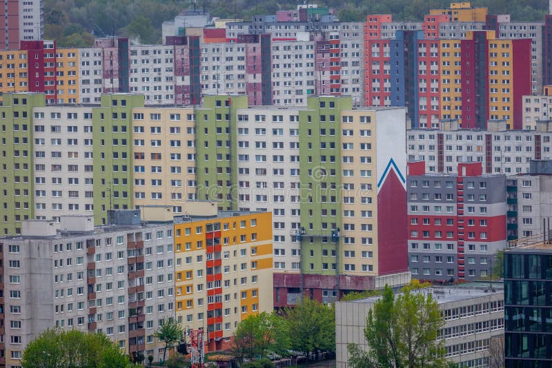 Blocks of flats from soviet communism era in Bratislava, Slovak Republic