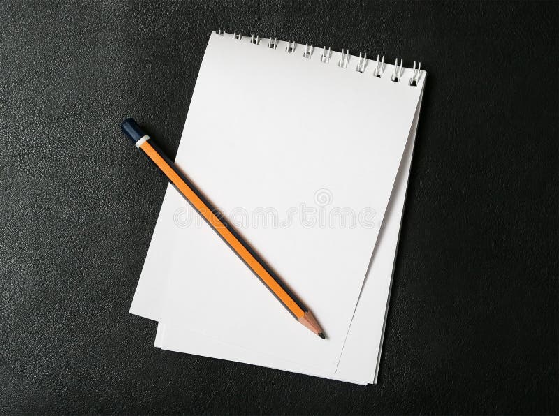 Notitieblok en potlood stock afbeelding