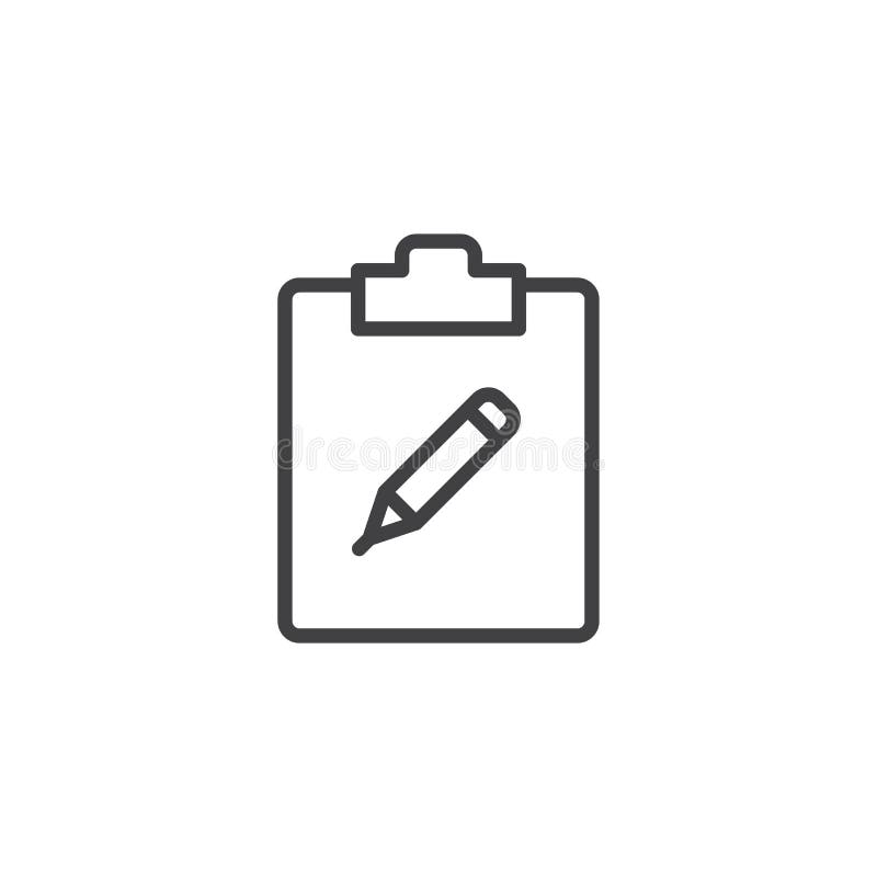 Blocnote met het pictogram van de potloodlijn stock illustratie Blocnote met het pictogram van de potloodlijn stock illustratie