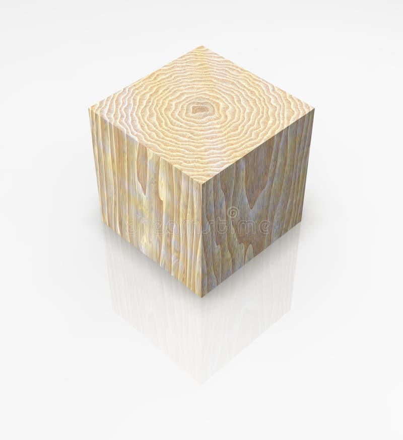 Bloco de madeira isolado do cubo