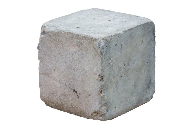 Bloco de cimento isolado sobre fundo branco. Recorte foto de stock