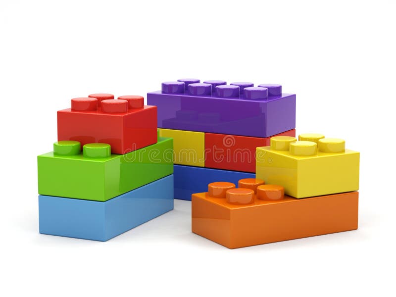 Blocos de brinquedo de plástico ilustração do vetor