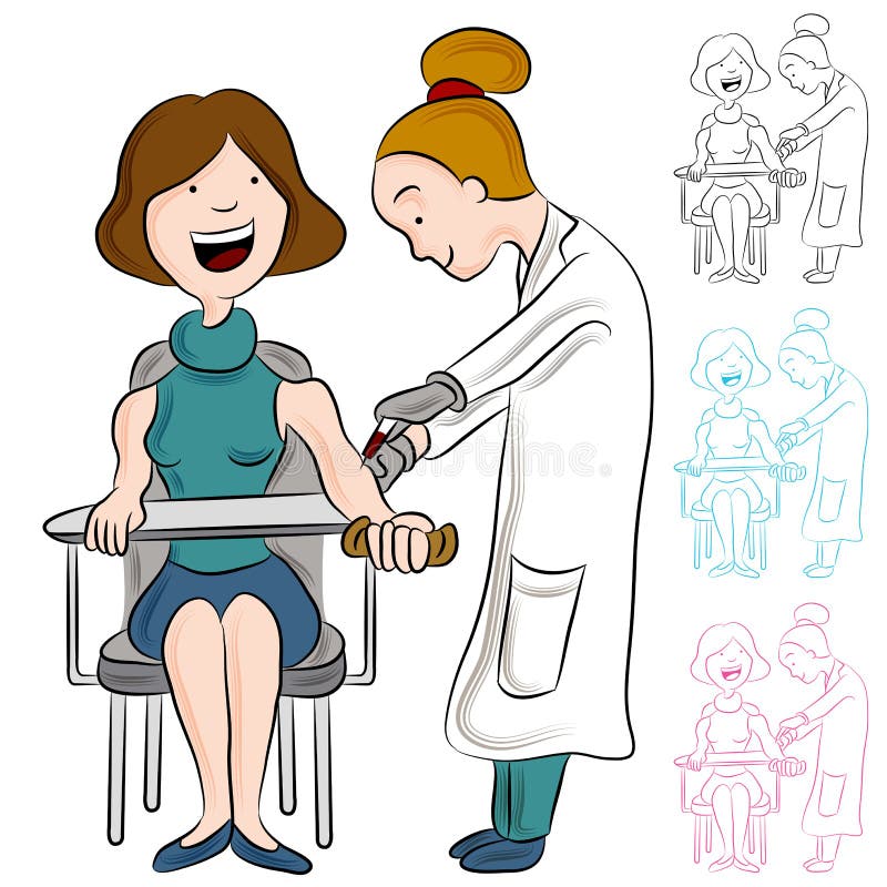 Bloedonderzoekvrouw stock illustratie Bloedonderzoekvrouw stock illustratie