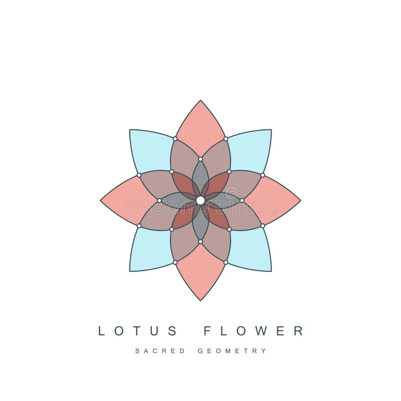 Bloem van het leven of lotusbloembloem, heilige meetkunde royalty-vrije illustratie Bloem van het leven of lotusbloembloem, heilige meetkunde royalty-vrije illustratie