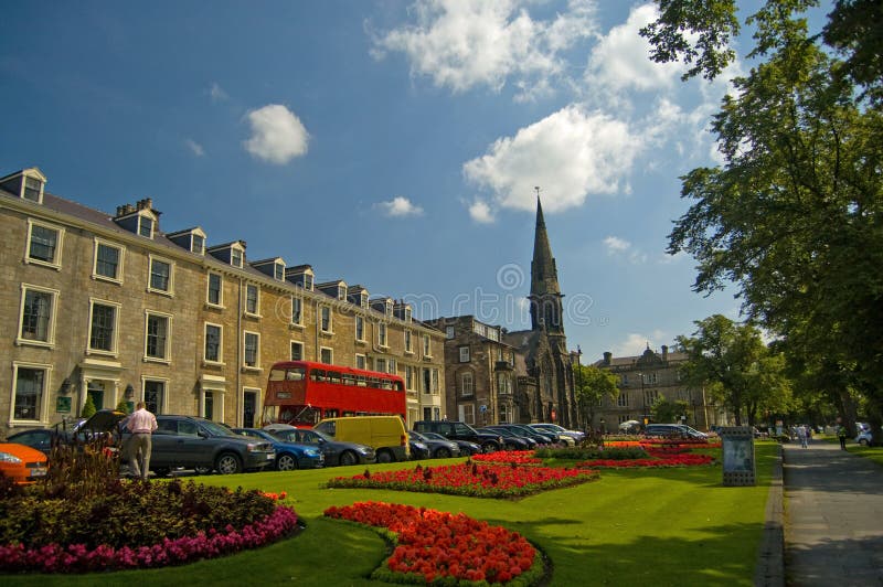Bloembedden bij harrogate royalty-vrije stock fotografie Bloembedden bij harrogate royalty-vrije stock fotografie
