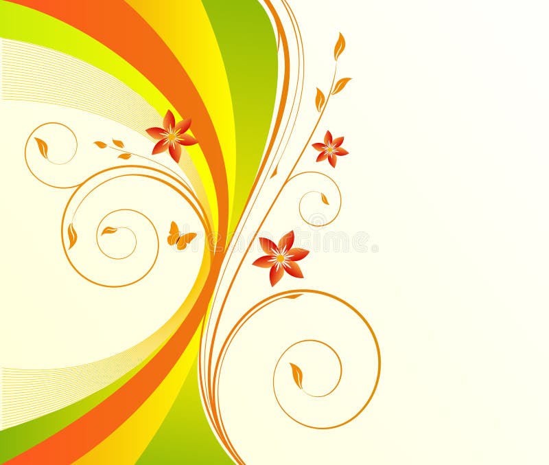 Floral art design background vector. Floral art design background vector