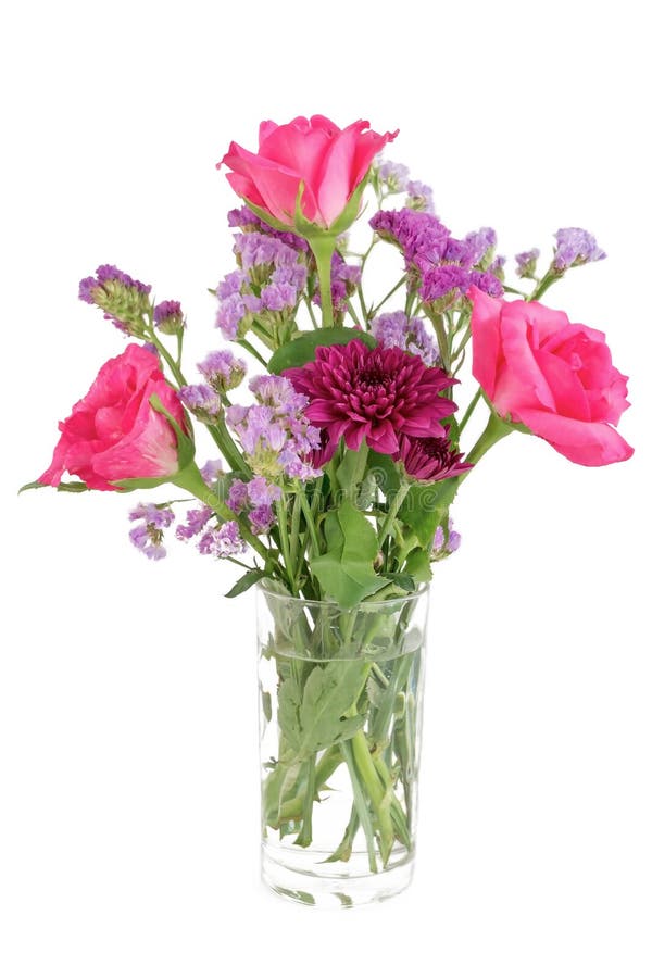 Bloemen in een glazen vaas royalty-vrije stock foto's