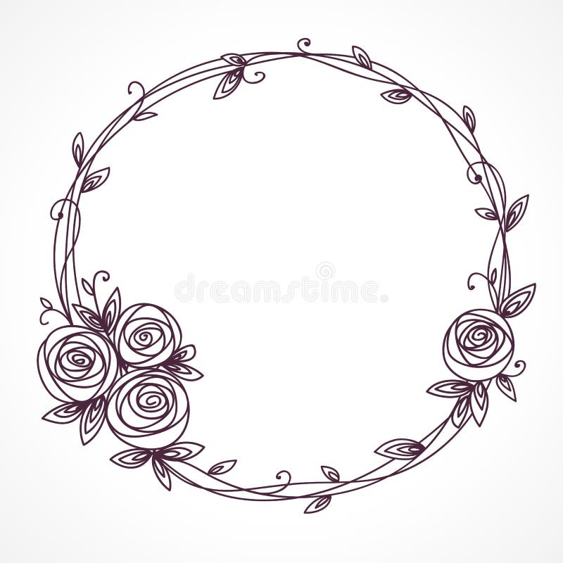 Bloemen frame Kroon van roze bloemen stock illustratie Bloemen frame Kroon van roze bloemen stock illustratie
