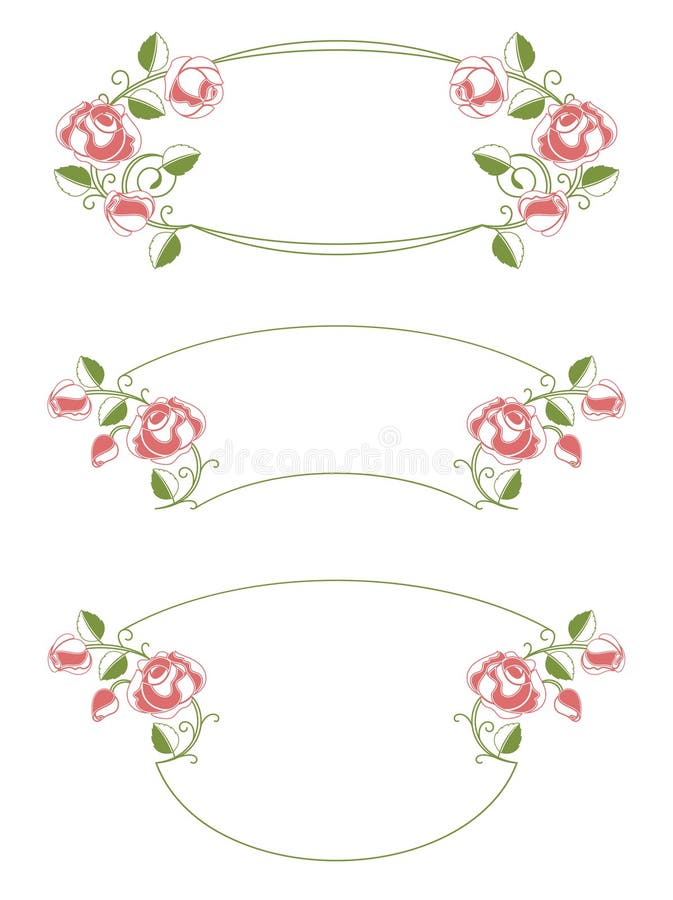 Floral frames and vignette, design element. Floral frames and vignette, design element