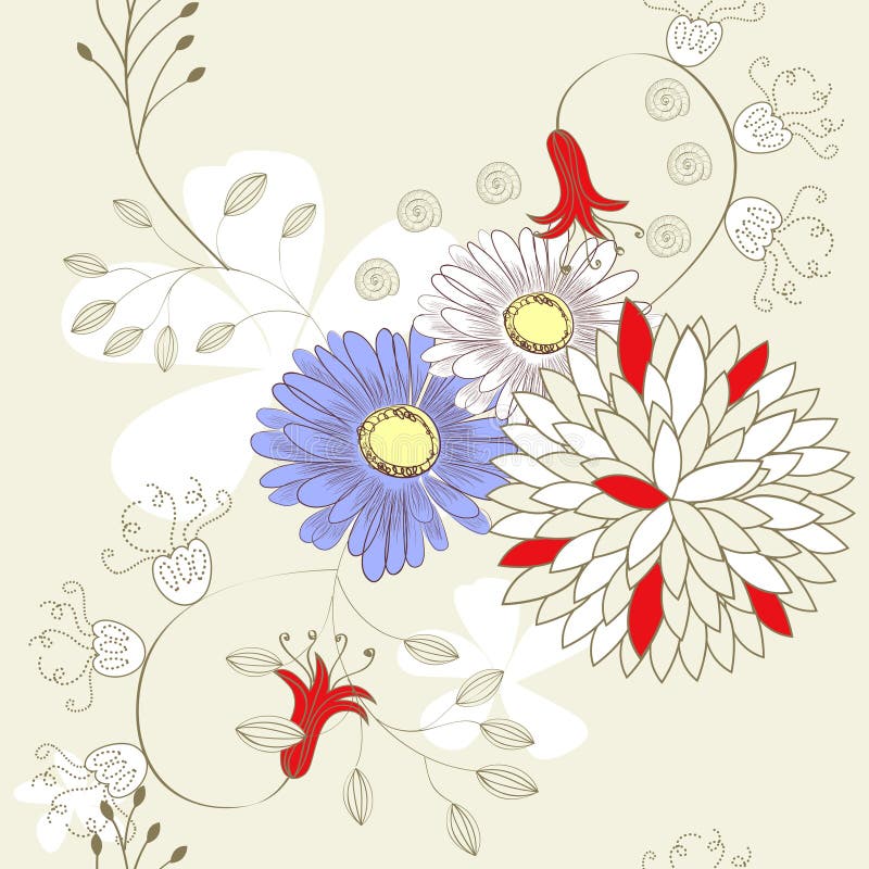 Floral seamless pattern. Universal template for greeting card, web page, background. Floral seamless pattern. Universal template for greeting card, web page, background