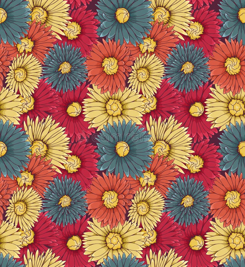 Bloemen naadloos patroon vector illustratie Bloemen naadloos patroon vector illustratie