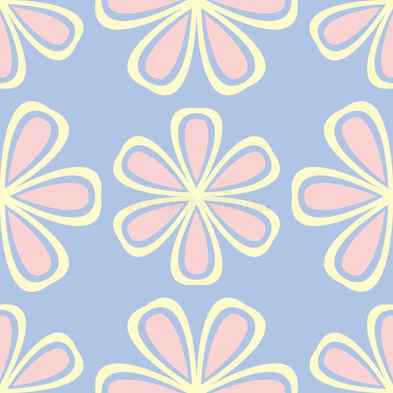 Bloemen naadloos patroon Lichtblauwe achtergrond met beige en roze bloemelementen royalty-vrije illustratie Bloemen naadloos patroon Lichtblauwe achtergrond met beige en roze bloemelementen royalty-vrije illustratie