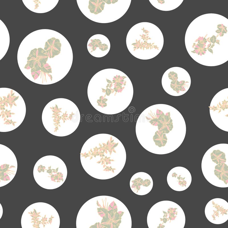 Bloemen naadloos patroon met abstracte bladeren, bloemen, petunia en madeliefjes stock illustratie Bloemen naadloos patroon met abstracte bladeren, bloemen, petunia en madeliefjes stock illustratie