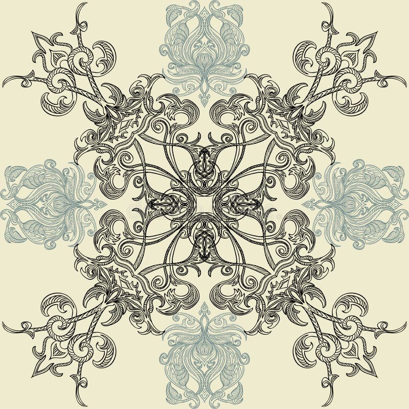 Bloemen naadloos patroon met Islamitisch Arabisch ornament royalty-vrije illustratie Bloemen naadloos patroon met Islamitisch Arabisch ornament royalty-vrije illustratie