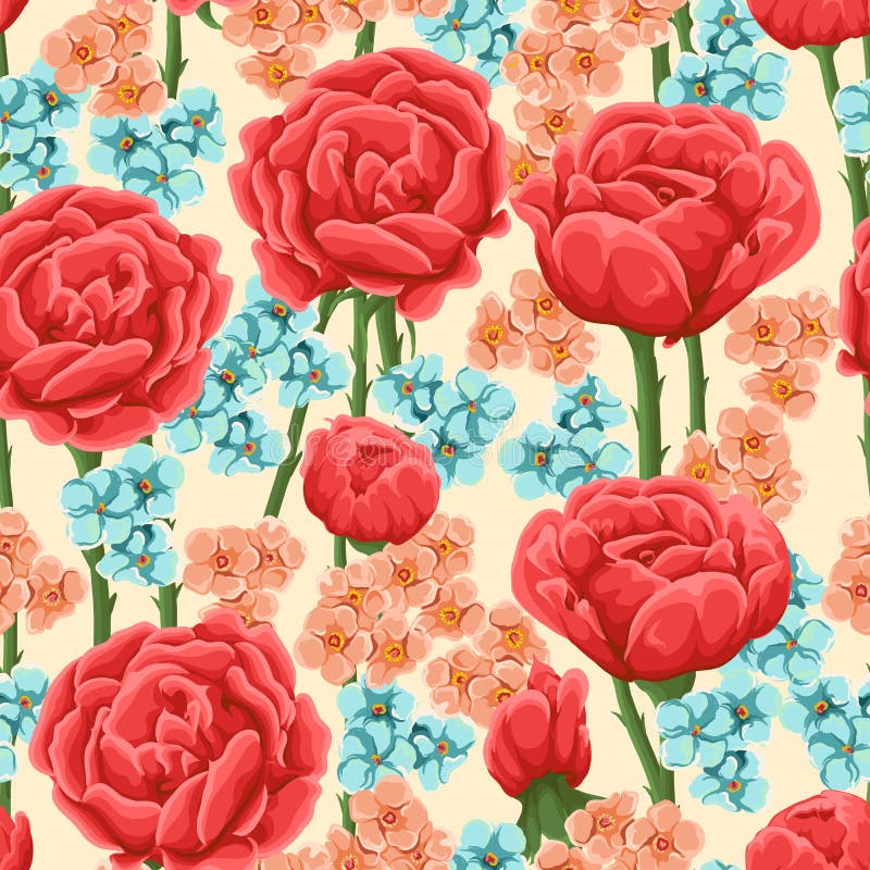 Bloemen naadloze pattrn vector illustratie Bloemen naadloze pattrn vector illustratie