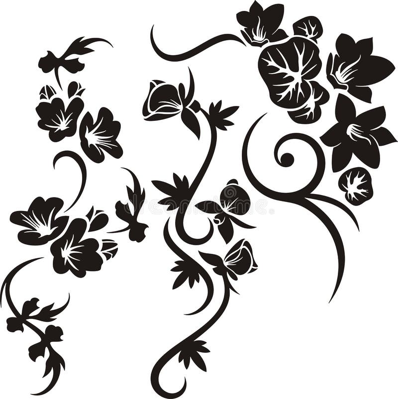 A set of 3 floral ornamental designs. A set of 3 floral ornamental designs.