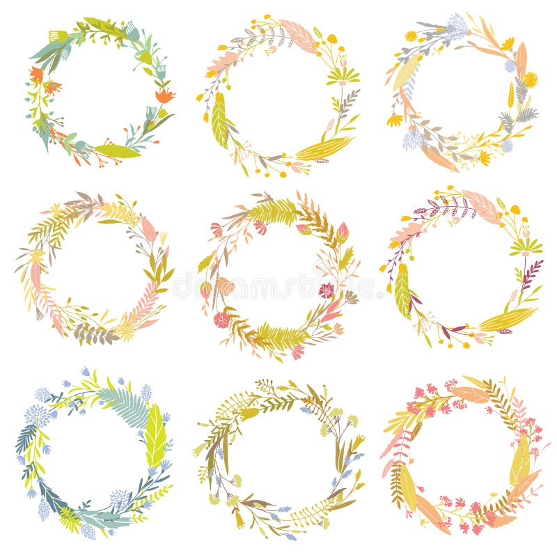 Bloemen ronde kaders stock illustratie Bloemen ronde kaders stock illustratie