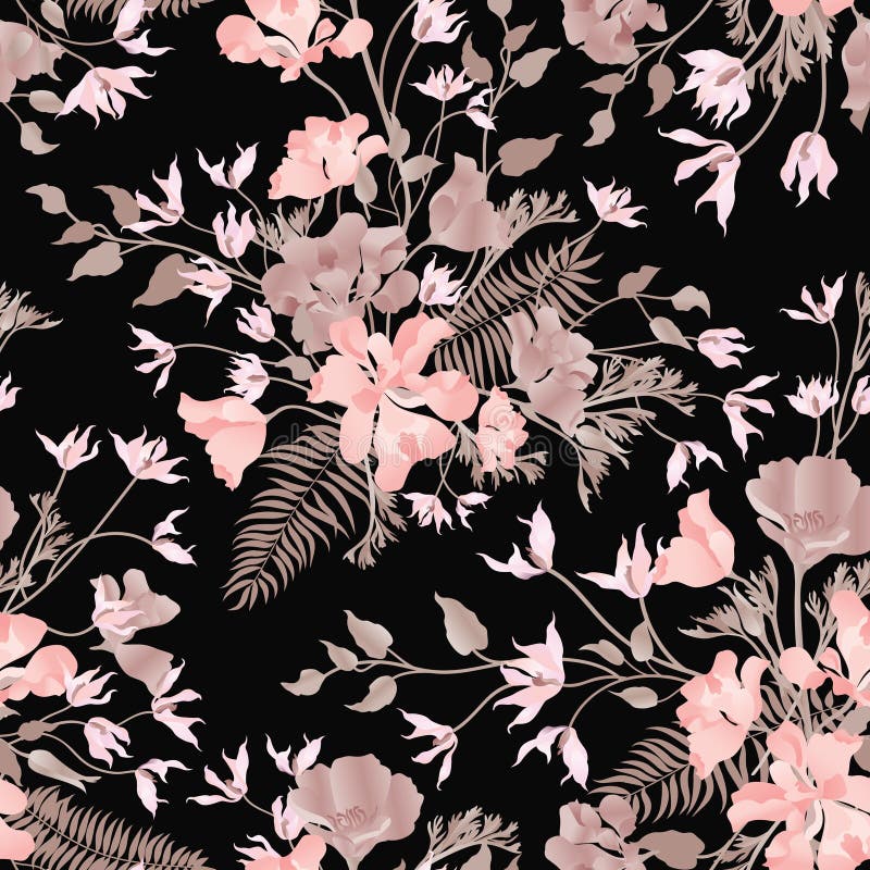 bloemen sier naadloos patroon De achtergrond van de bloemtuin FL royalty-vrije illustratie bloemen sier naadloos patroon De achtergrond van de bloemtuin FL royalty-vrije illustratie