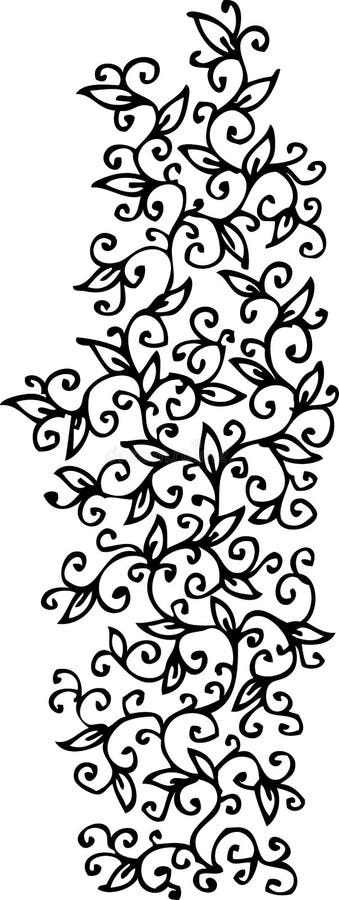 Refined Floral vignette. Eau-forte black-and-white swirl vector illustration. Refined Floral vignette. Eau-forte black-and-white swirl vector illustration.