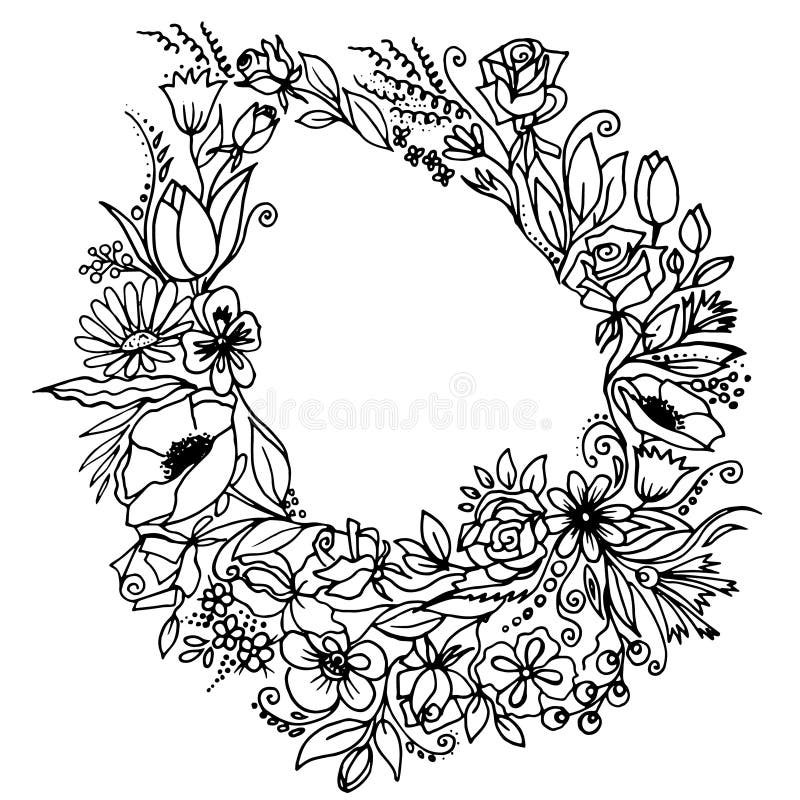 Bloemenkroon met de lentebloemen Rebecca 36 vector illustratie Bloemenkroon met de lentebloemen Rebecca 36 vector illustratie