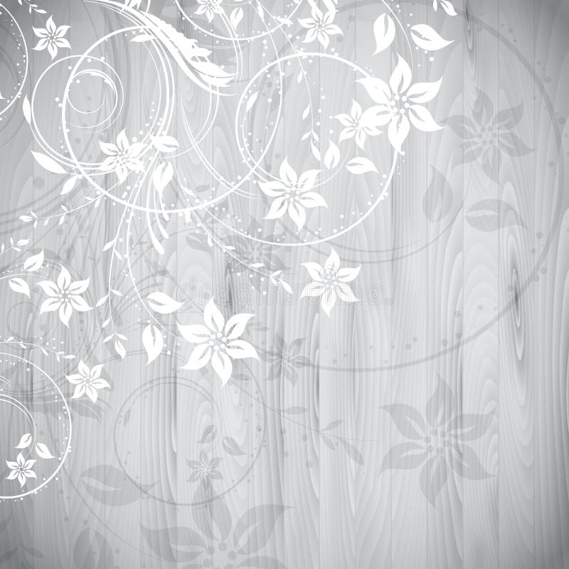 Bloemenontwerp op houten achtergrond royalty-vrije illustratie Bloemenontwerp op houten achtergrond royalty-vrije illustratie