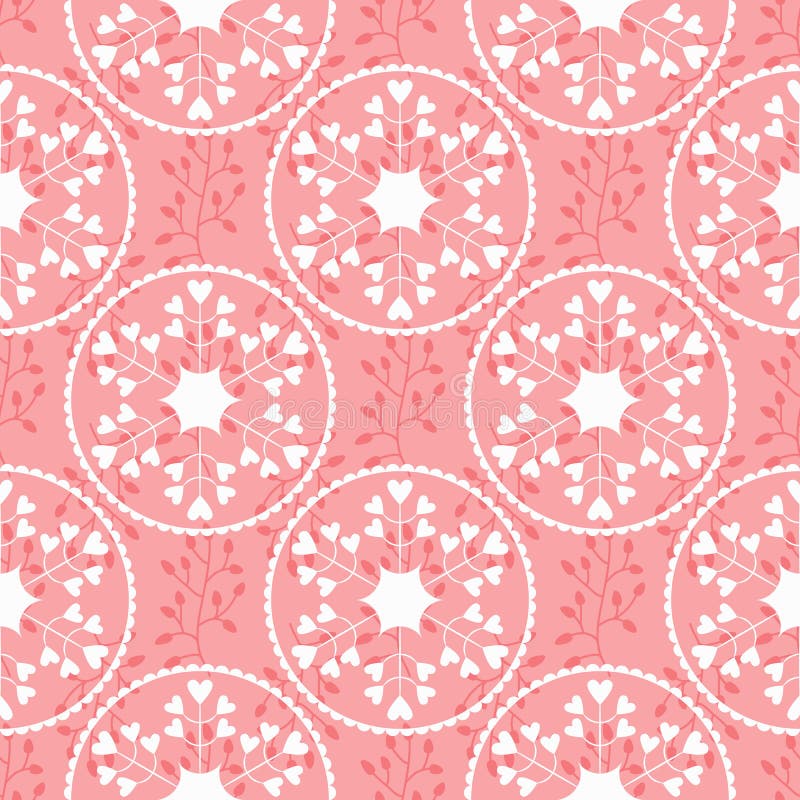 Bloemenornament met silhouetten van takken en abstracte ronde bloemen Vrouwelijk naadloos patroon stock illustratie Bloemenornament met silhouetten van takken en abstracte ronde bloemen Vrouwelijk naadloos patroon stock illustratie