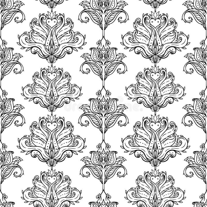 Bloemenpaisley inspireerde Indisch vector kleurrijk overladen naadloos patroon Decoratieve stijl retro achtergrond, overladen ont stock fotografie Bloemenpaisley inspireerde Indisch vector kleurrijk overladen naadloos patroon Decoratieve stijl retro achtergrond, overladen ont stock fotografie