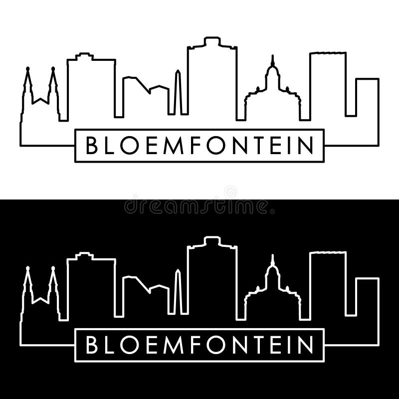 Bloemfontein Skyline. Linear Style Stock Vector Illustration of