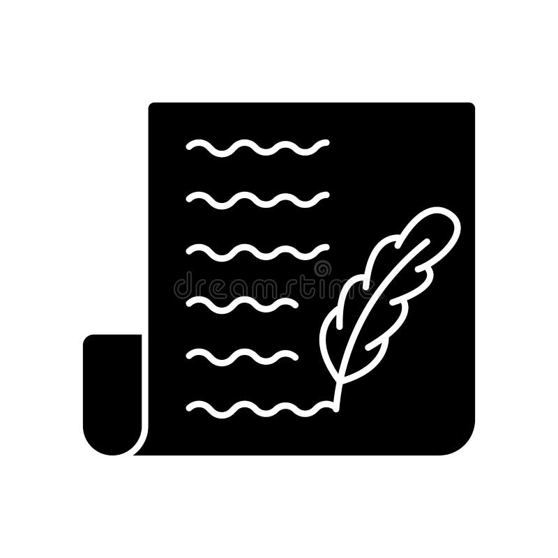 Blog black glyph icon royalty free illustration