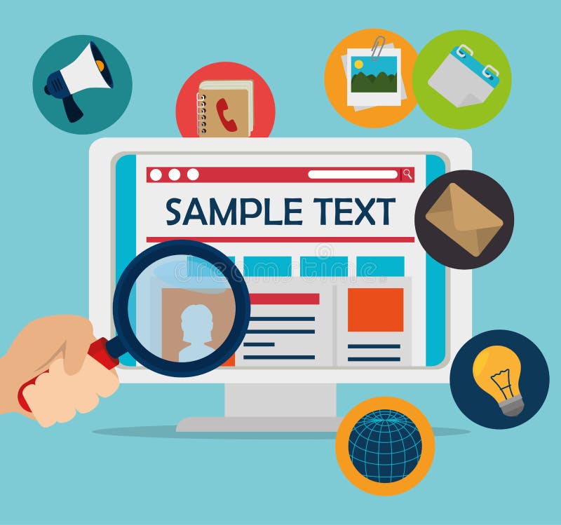 Blog and Blogger Social Media Design Stock Vector Illustration of