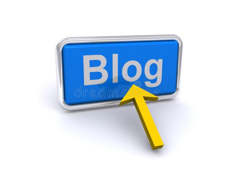 Blog button with arrow royalty free stock photos