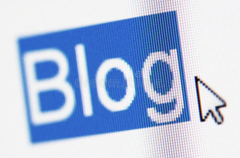 Blog, schermo di computer fotografia stock libera da diritti